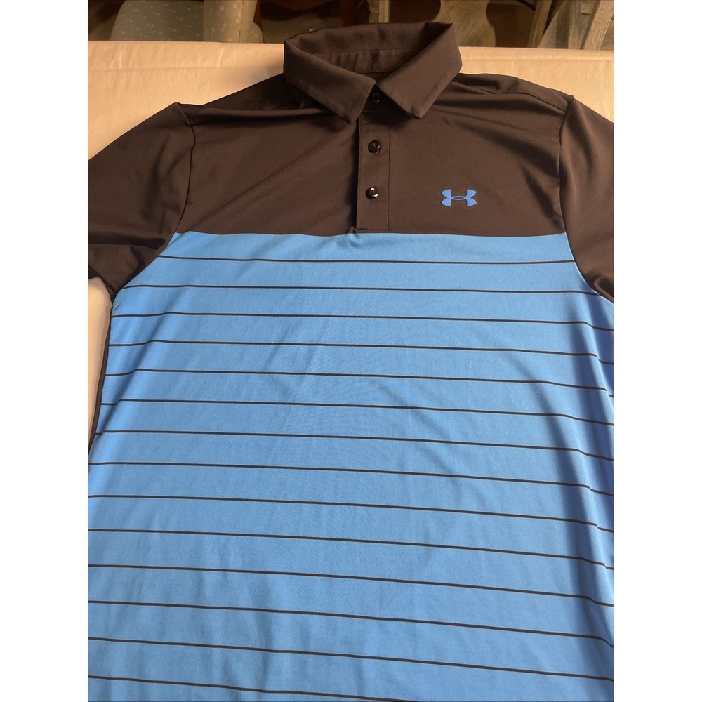 Under Armour Polo Men's Small Black And Blue